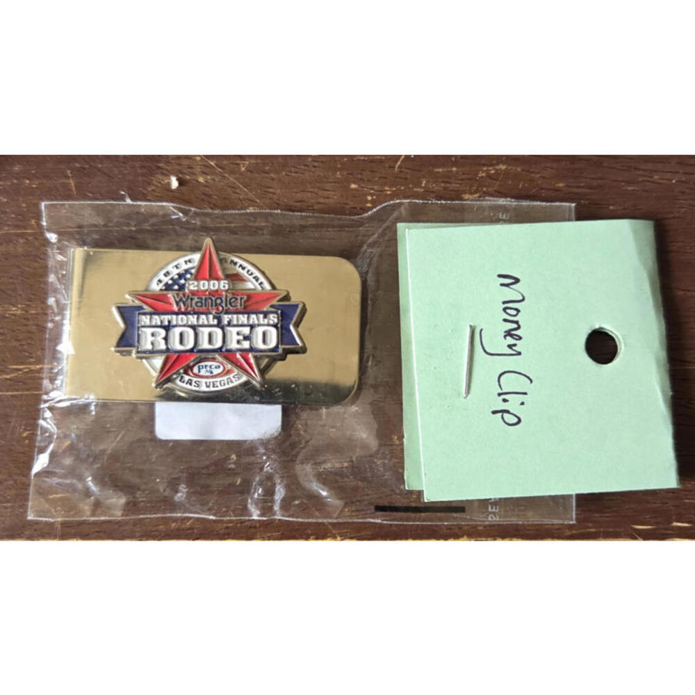 VTG 2006 48th Wrangler National Finals Rodeo Las Vegas Metal Money Clip {NEW}